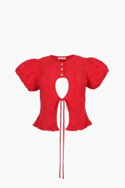 Women Sandy Liang Tops^Cameo Top In Red