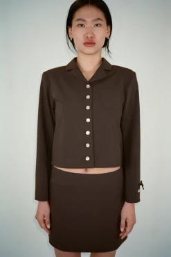 Women Sandy Liang Outerwear^Charm Jacket In Brown