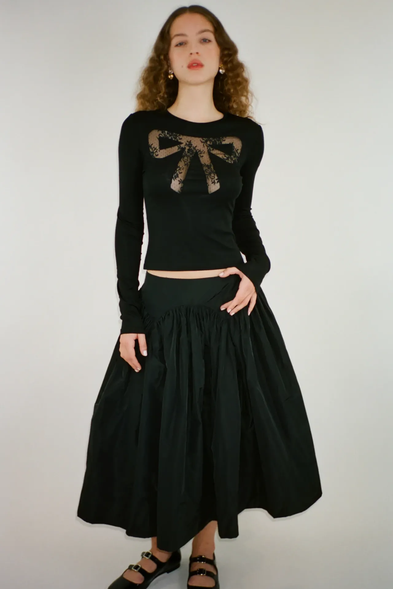 Women Sandy Liang Tops^Doting Top In Black