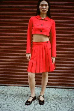 Women Sandy Liang Uniform^Ennis Jacket In Red