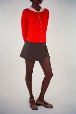 Women Sandy Liang Uniform^Goto Skort In Brown