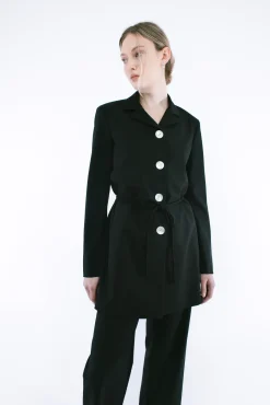 Women Sandy Liang Outerwear^Greene Coat In Black
