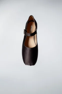 Women Sandy Liang Shoes^Mary Jane Pointe In Brunette Satin
