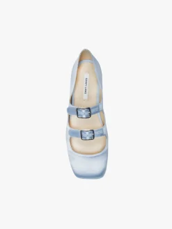 Women Sandy Liang Shoes^Mj Double Strap In Ice Blue Satin