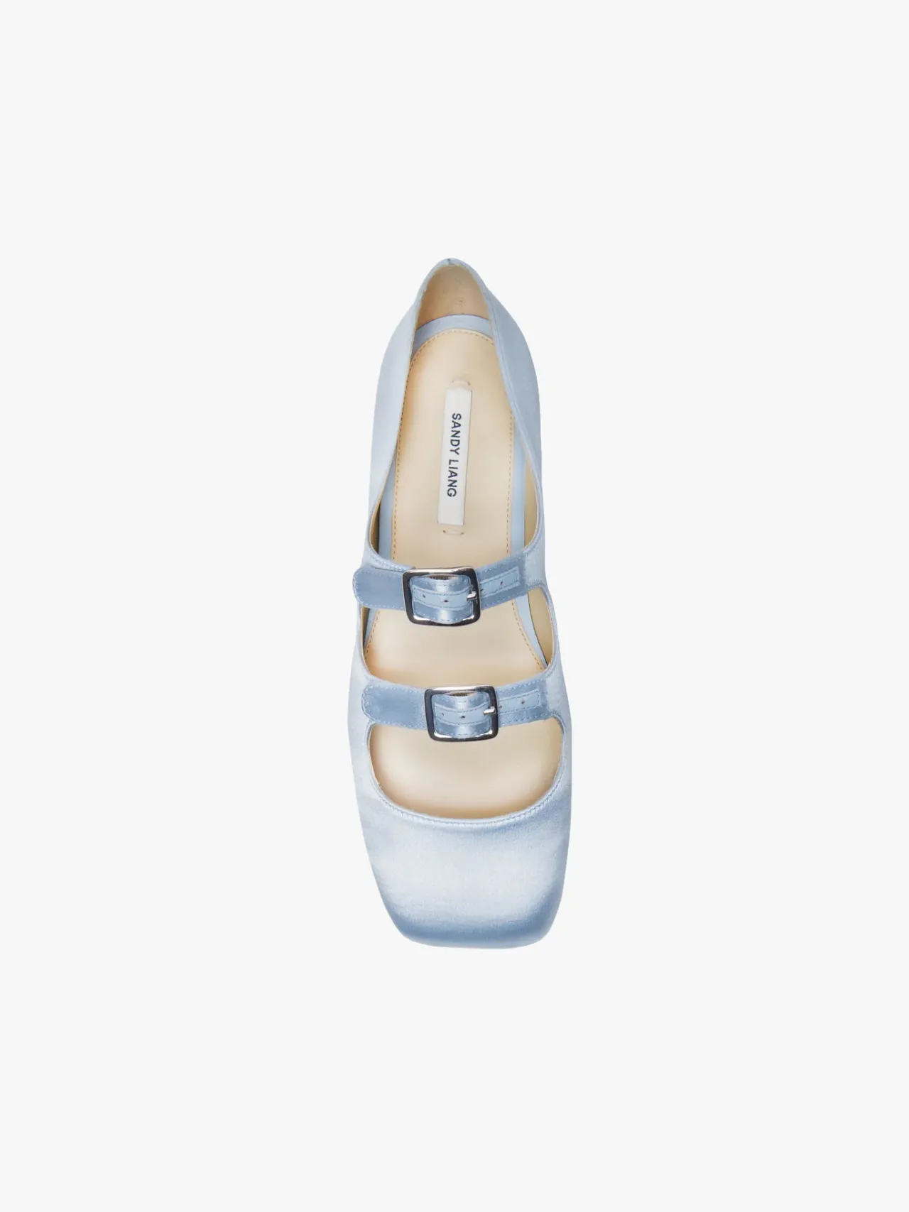 Women Sandy Liang Shoes^Mj Double Strap In Ice Blue Satin