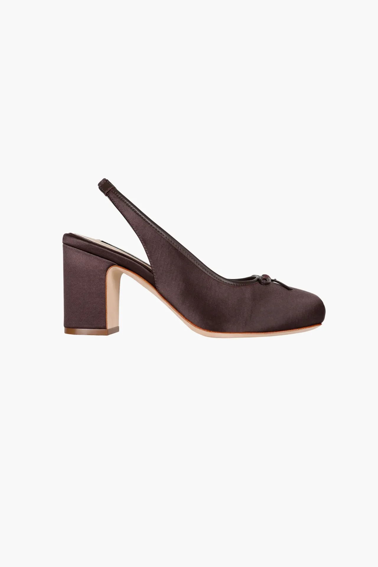 Women Sandy Liang Shoes^Slingback 75 In Brunette Satin