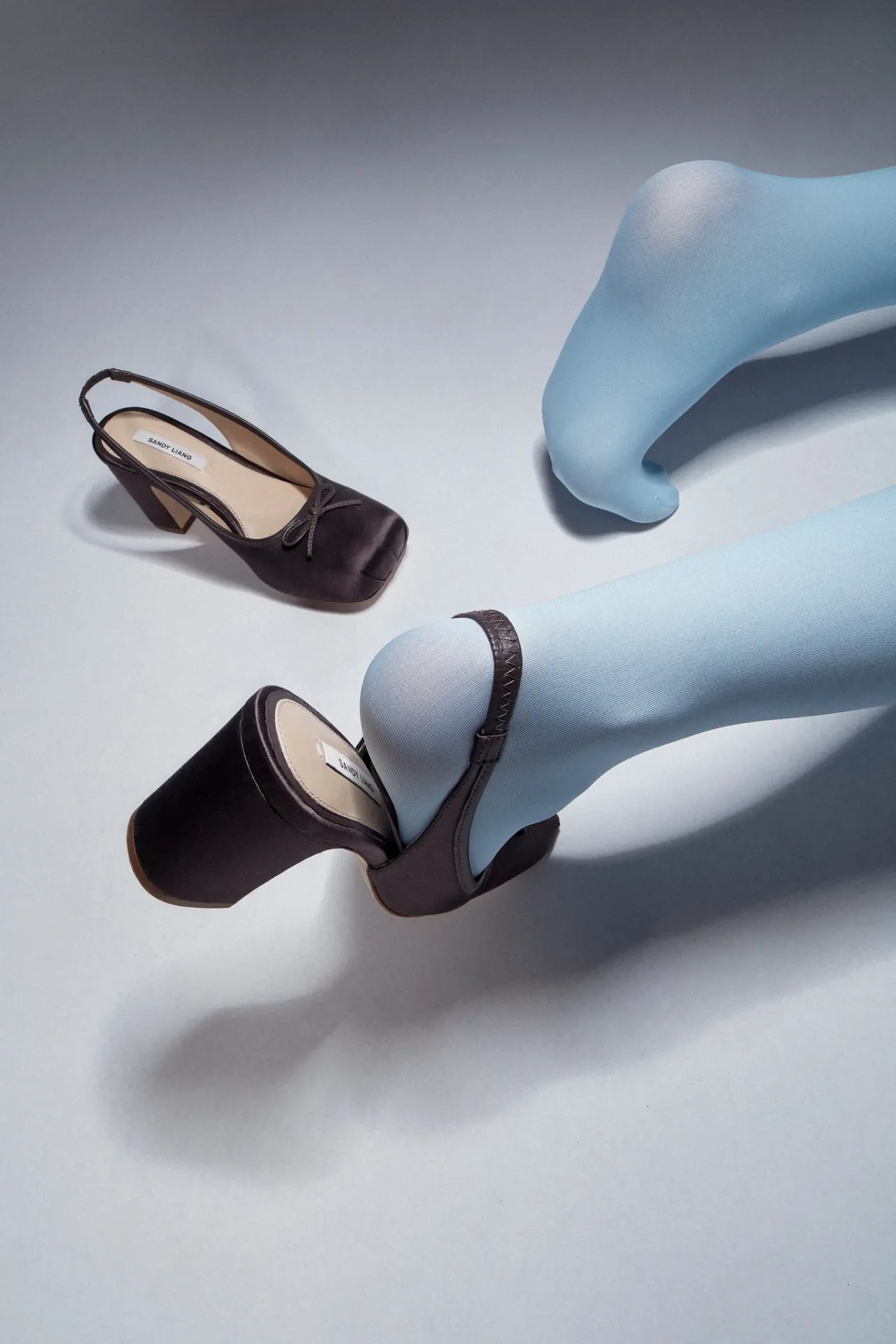 Women Sandy Liang Shoes^Slingback 75 In Brunette Satin